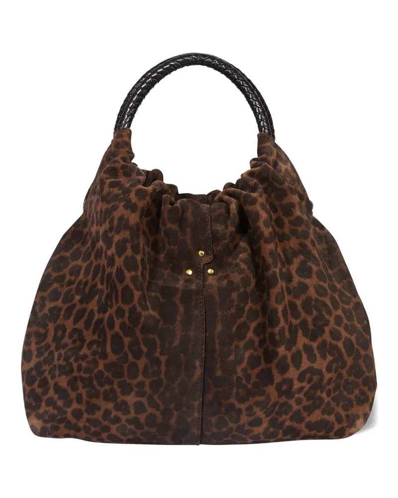Jérôme Dreyfuss Gordi M Tote Bag mit Leopardenmuster - Braun Braun