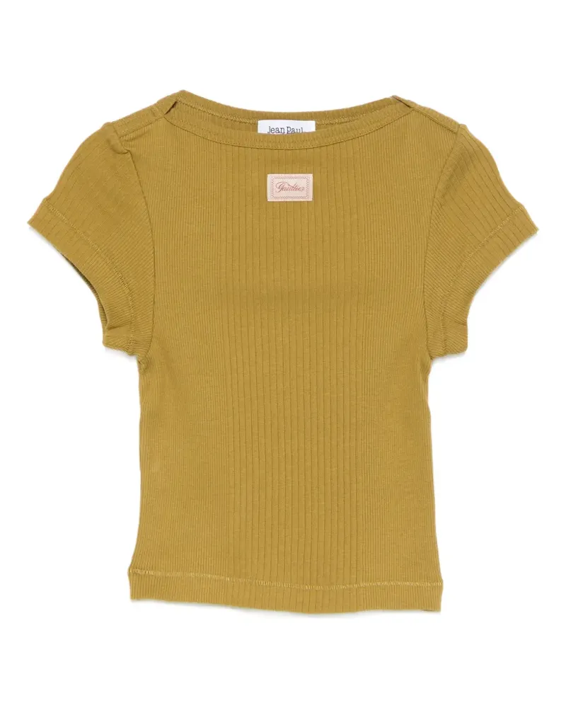 Jean Paul Gaultier ribbed label T-shirt - Grün Grün
