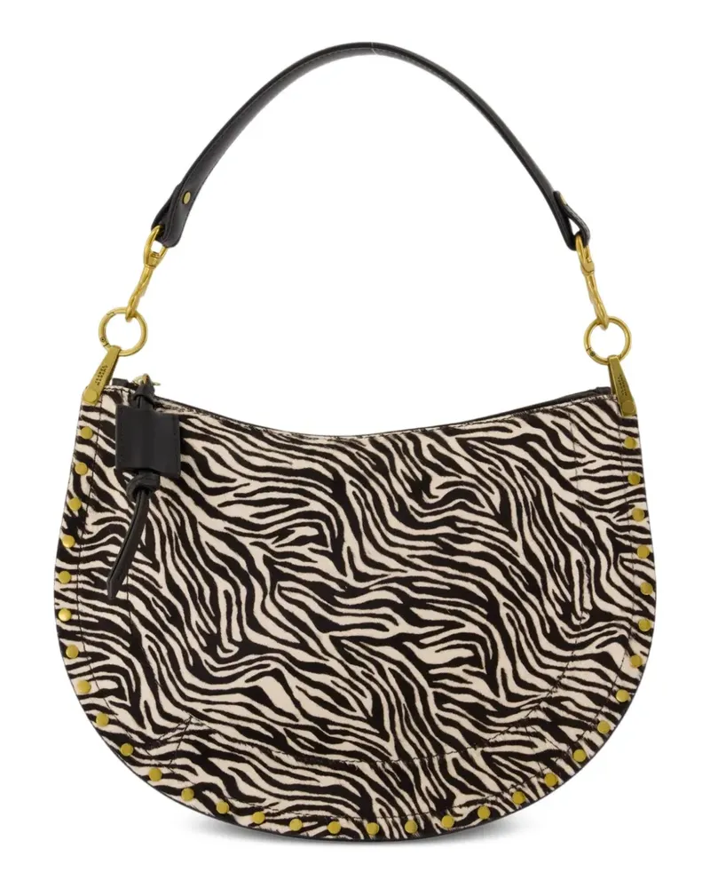 Isabel Marant Oskan Schultertasche mit Zebramuster - Nude Nude