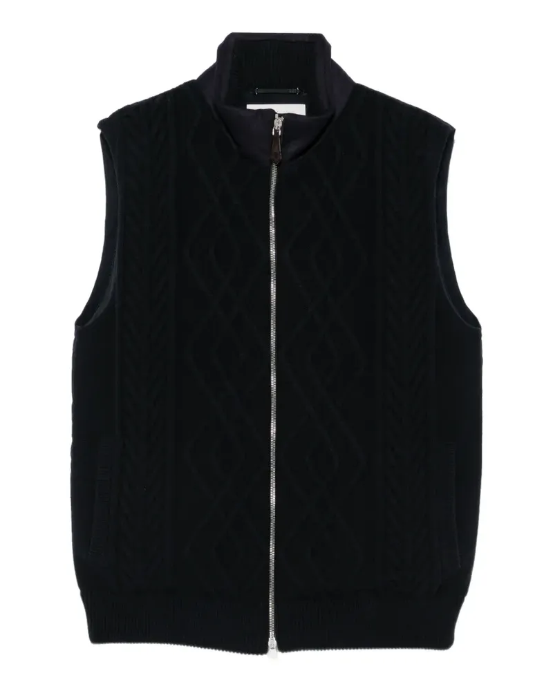 Jacob Cohën cable-knit padded gilet - Blau Blau
