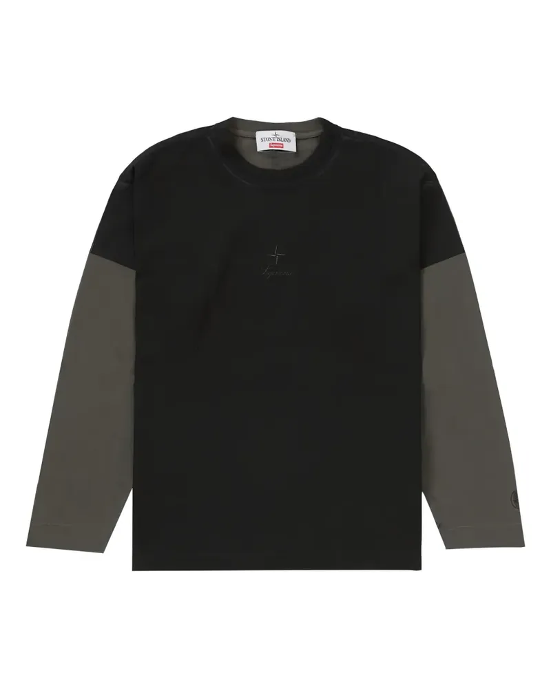 Supreme Being x  x Stone Island logo detail T-shirt - Schwarz Schwarz