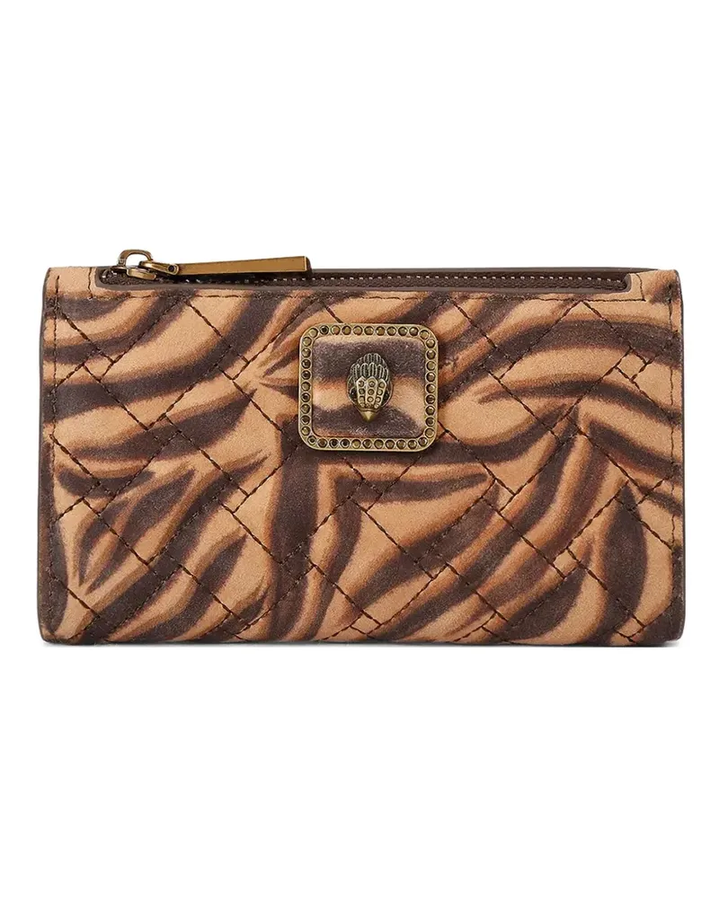 Kurt Geiger quilted zebra-print wallet - Nude Nude