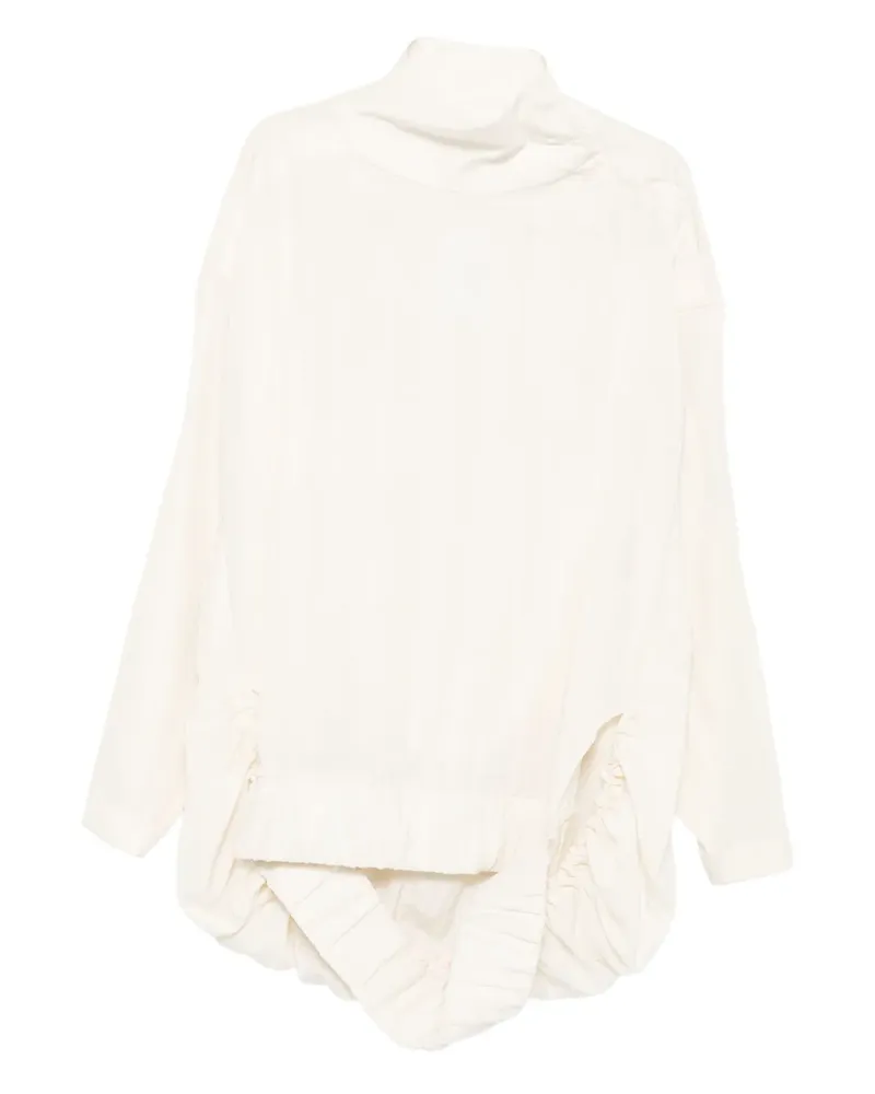 Jean Paul Gaultier high-neck pleated top - Nude Nude