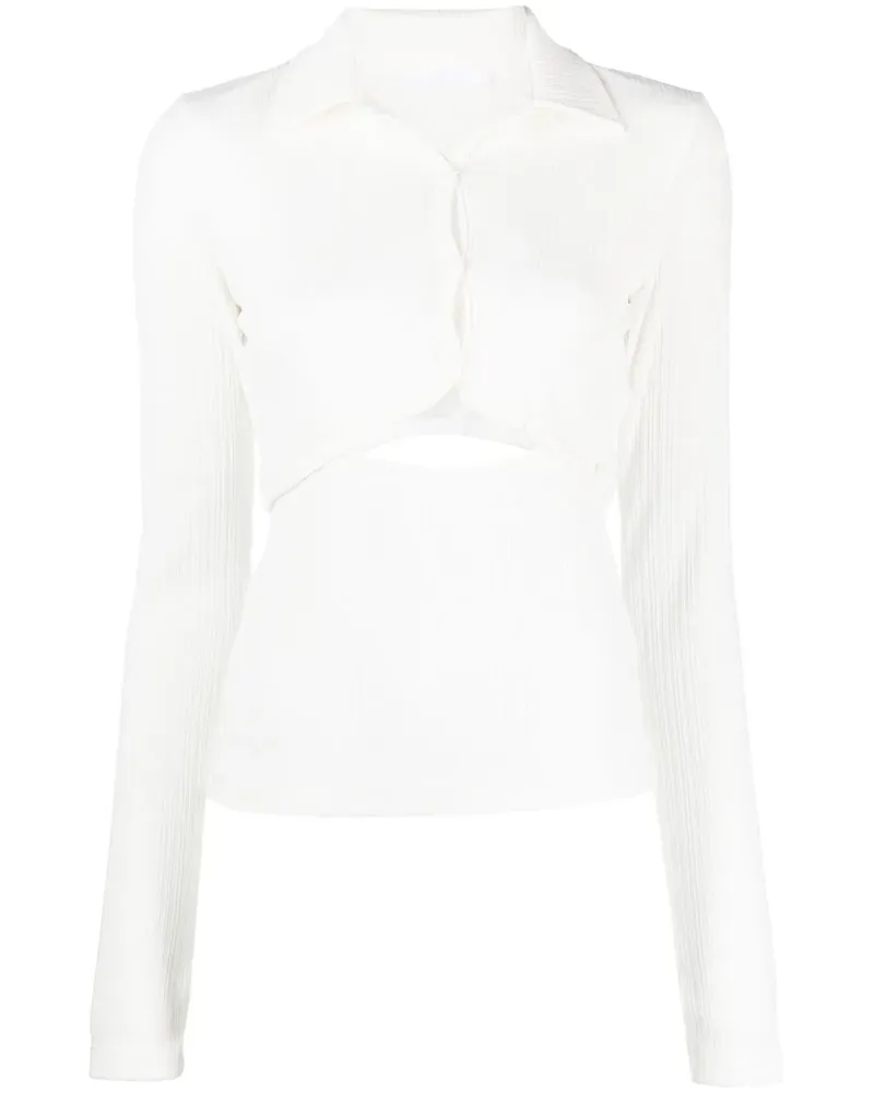Helmut Lang Strickoberteil mit Cut-Out - Weiß Weiß