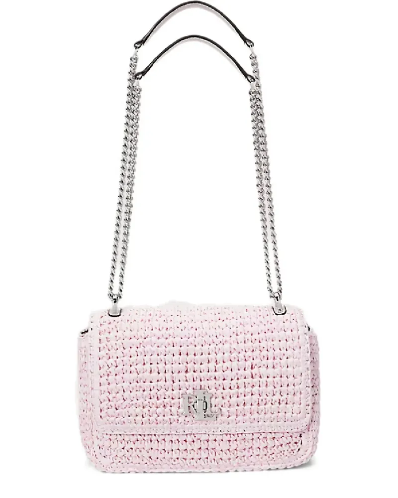 Ralph Lauren Sophee straw chain-strap shoulder bag - Rosa Rosa