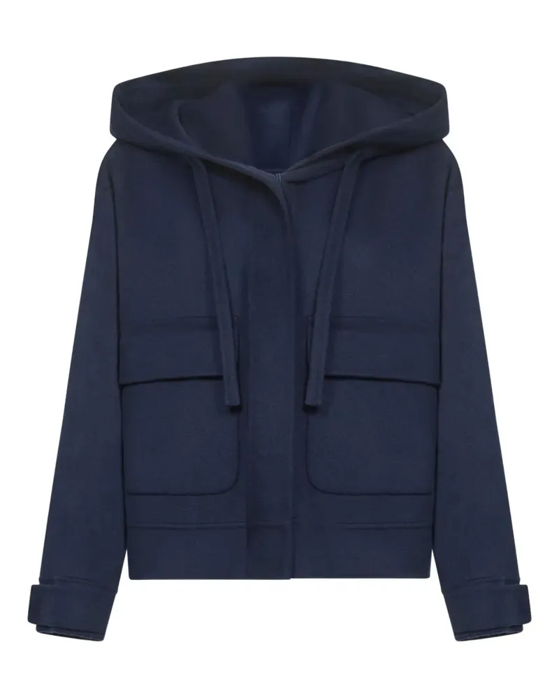Max Mara Gary hooded patch-pocket coat - Blau Blau