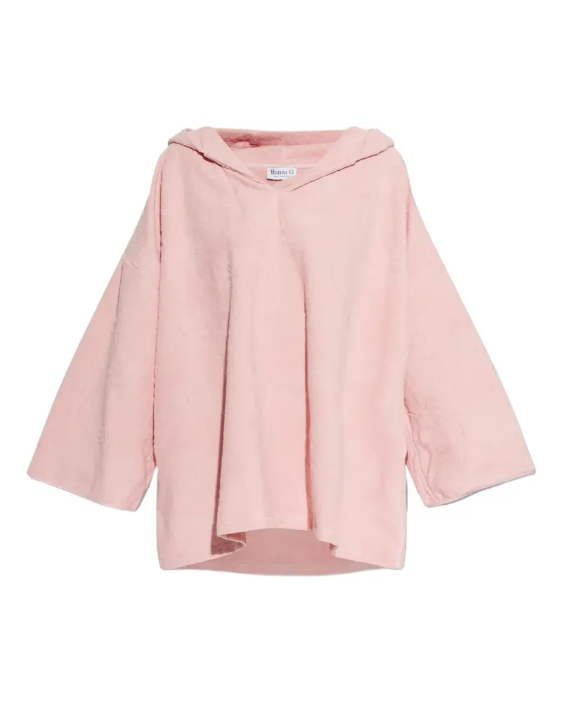 Hunza G Sunny hooded poncho - Rosa Rosa