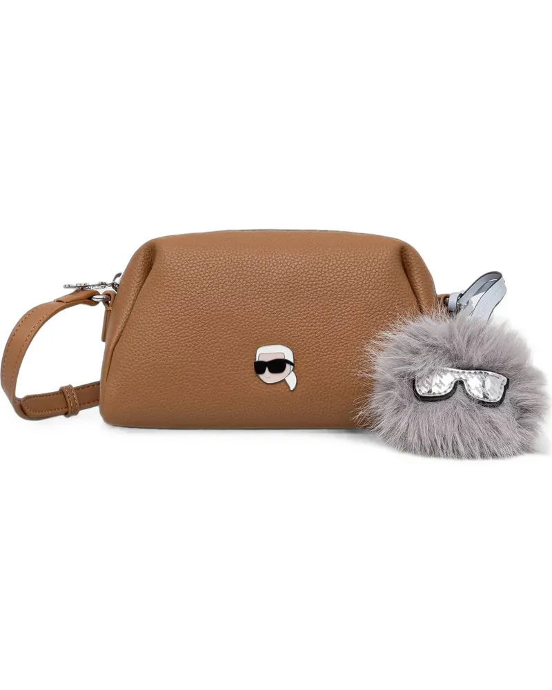 Karl Lagerfeld Schultertasche mit Pompon - Braun Braun