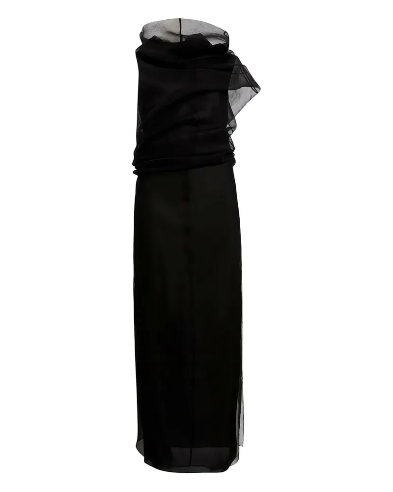KHAITE Drapiertes Jeanty Kleid im Layering-Look - Schwarz Schwarz
