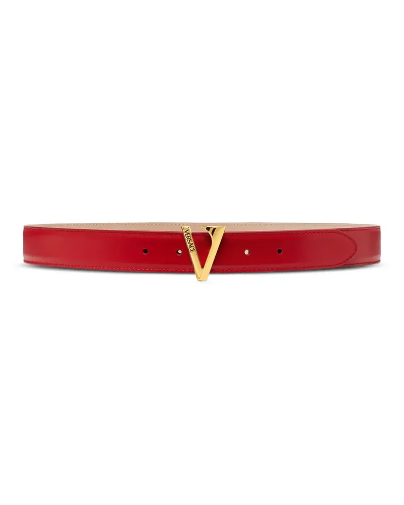 Versace Gürtel mit V-Schnalle - Rot Rot