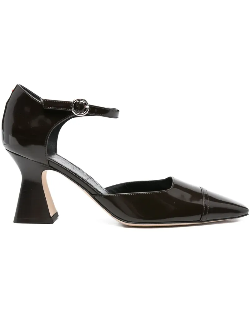 aeyde Spitze Francine Pumps mit Knöchelriemen 80mm - Braun Braun