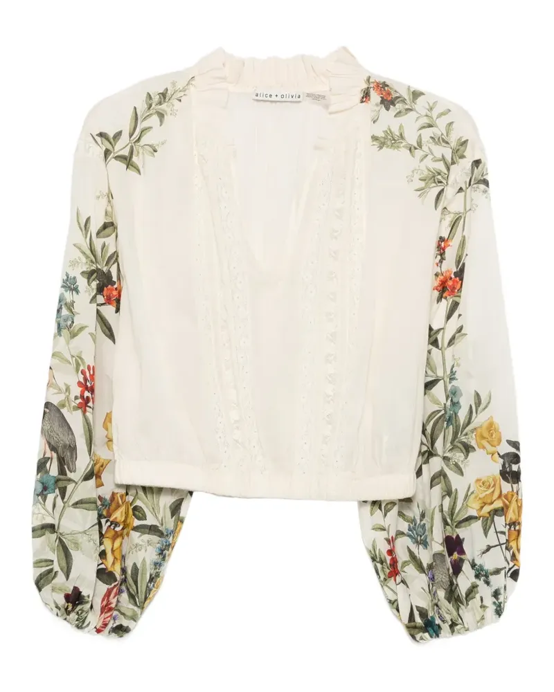 Alice + Olivia Top mit Print - Weiß Weiß