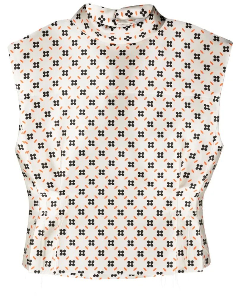Lanvin Top mit Blumen-Print - Nude Nude