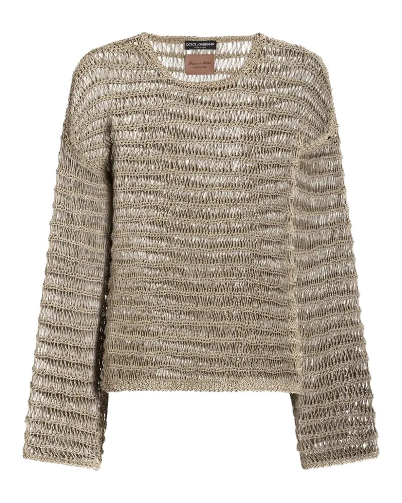 Dolce & Gabbana Pullover aus Baumwoll-Leinengemisch - Nude Nude