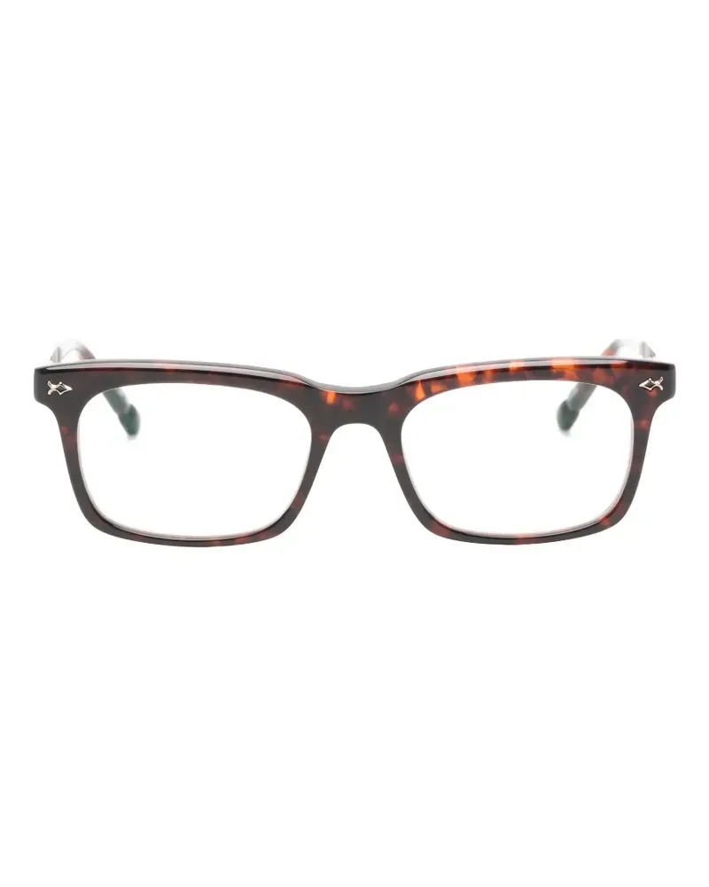 MATSUDA tortoiseshell-effect rectangle-frame glasses - Braun Braun