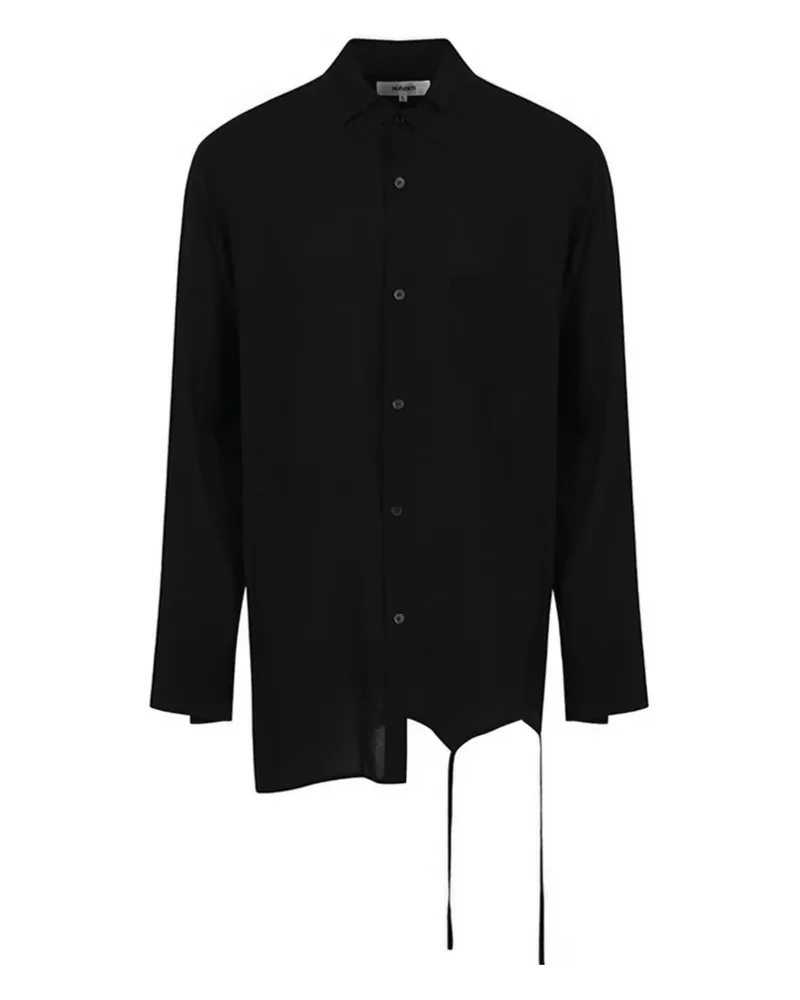Sulvam Asymmetrisches Hemd - Schwarz Schwarz