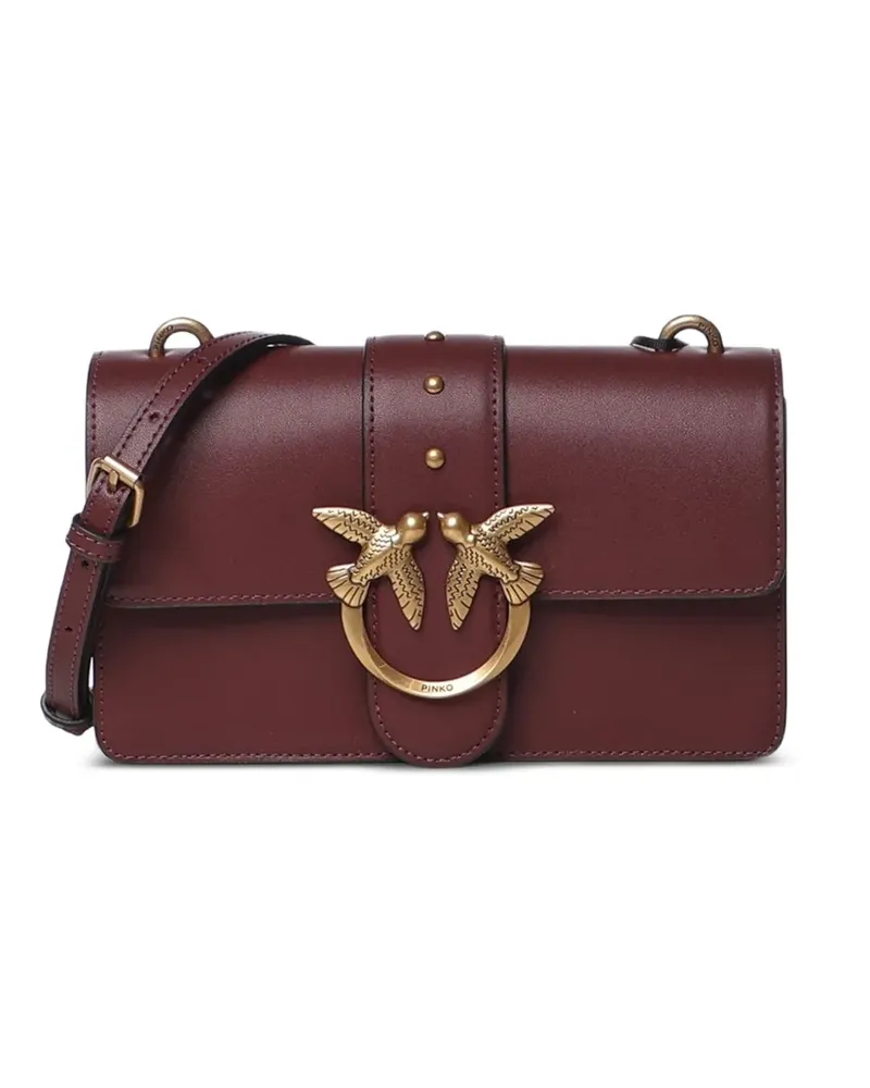 Pinko small Love Bag One leather crossbody bag - Rot Rot