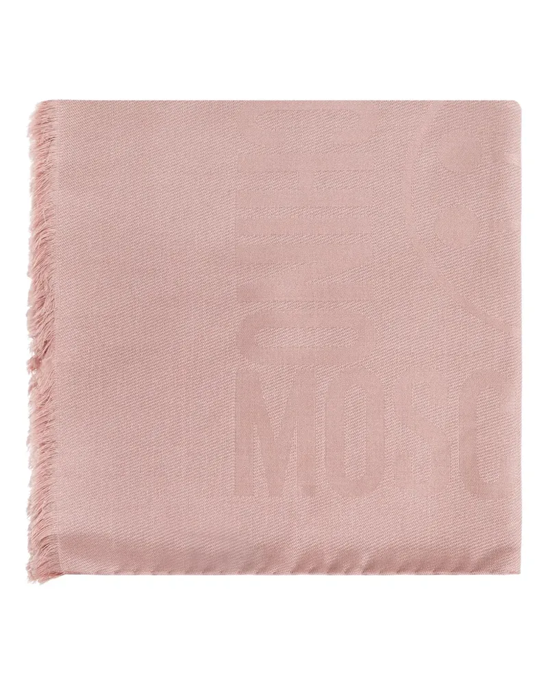 Moschino Fransenschal mit Logo-Prägung - Rosa Rosa