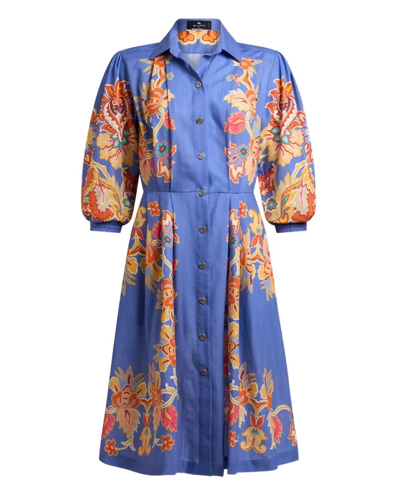 Etro Hemdkleid mit Blumenmotiv - Blau Blau