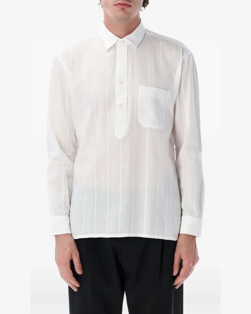 Salvatore Piccolo Alberto Poloshirt mit Streifen - Weiß Weiß