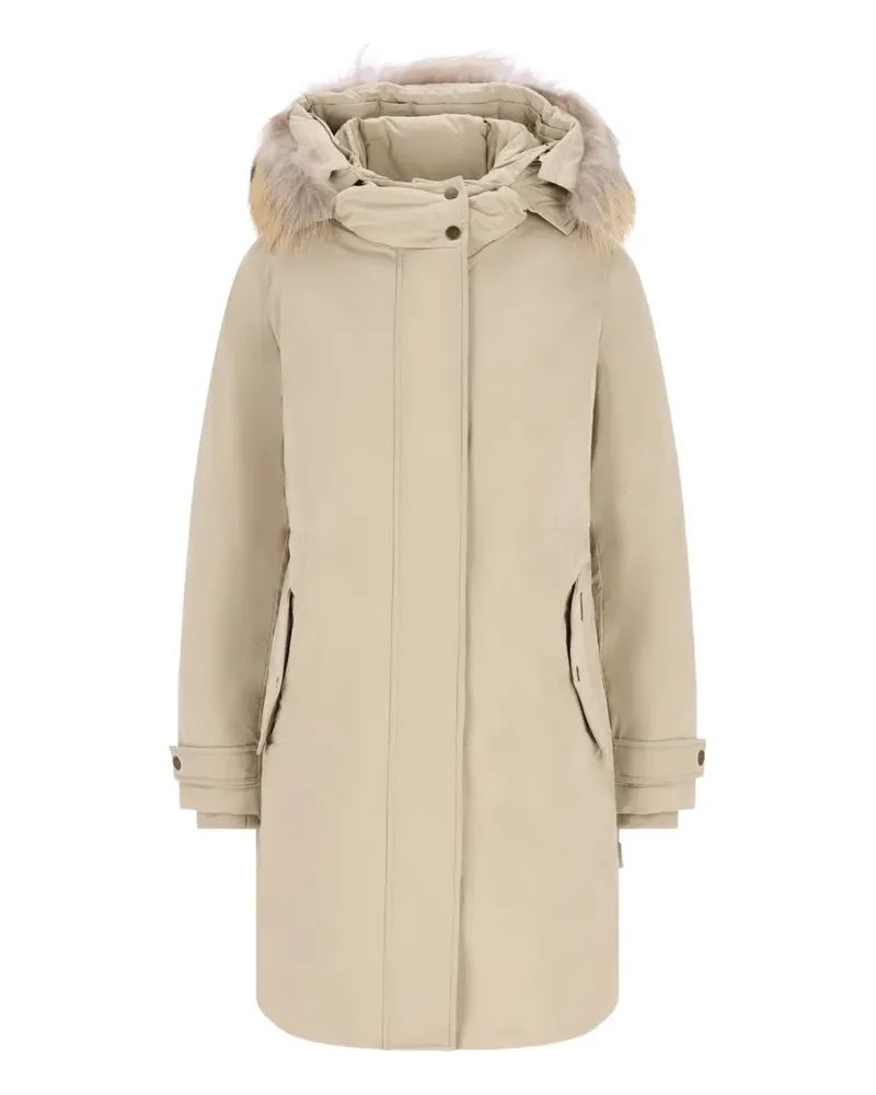 Woolrich Kapuzenmantel mit Pelzbesatz - Nude Nude