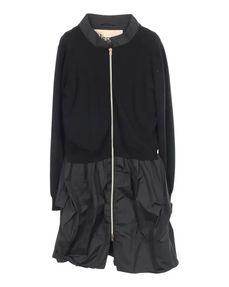 Herno 2000s Cardi-Coat mit angedocktem Strickelement - Schwarz Schwarz