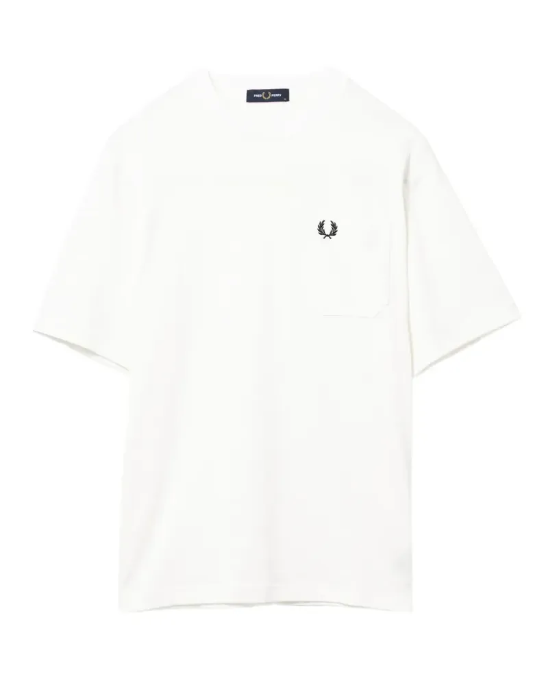 Fred Perry T-Shirt mit Logo-Stickerei - Weiß Weiß