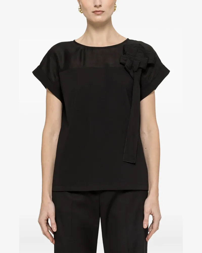 NISSA Bluse mit Schleifendetail - Schwarz Schwarz