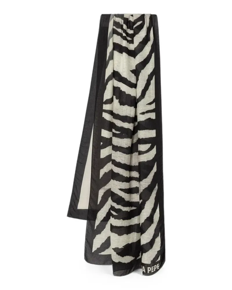 Patrizia Pepe Schal mit Zebra-Print - Schwarz Schwarz