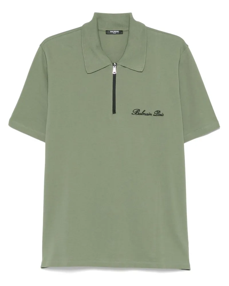 Balmain Poloshirt mit Logo-Stickerei - Grün Grün