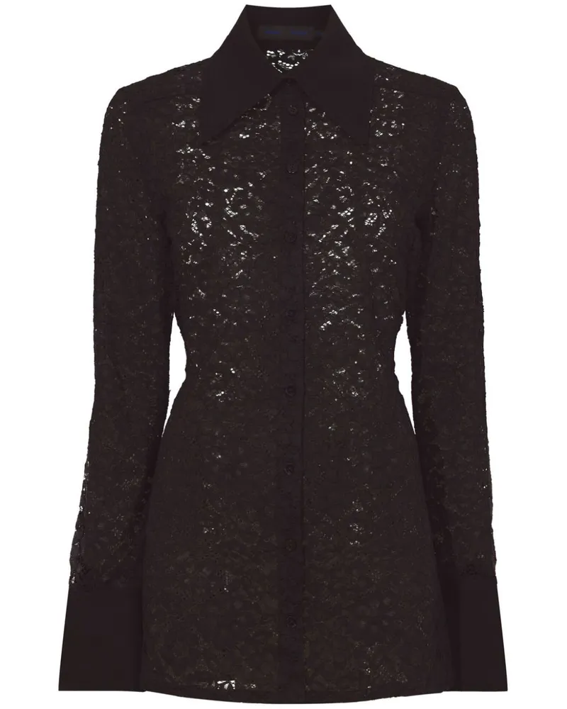 Proenza Schouler Hemd mit Blumenspitze - Schwarz Schwarz