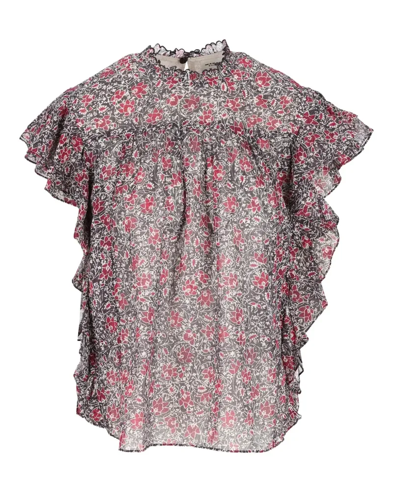 Isabel Marant ruffled floral-print top - Schwarz Schwarz
