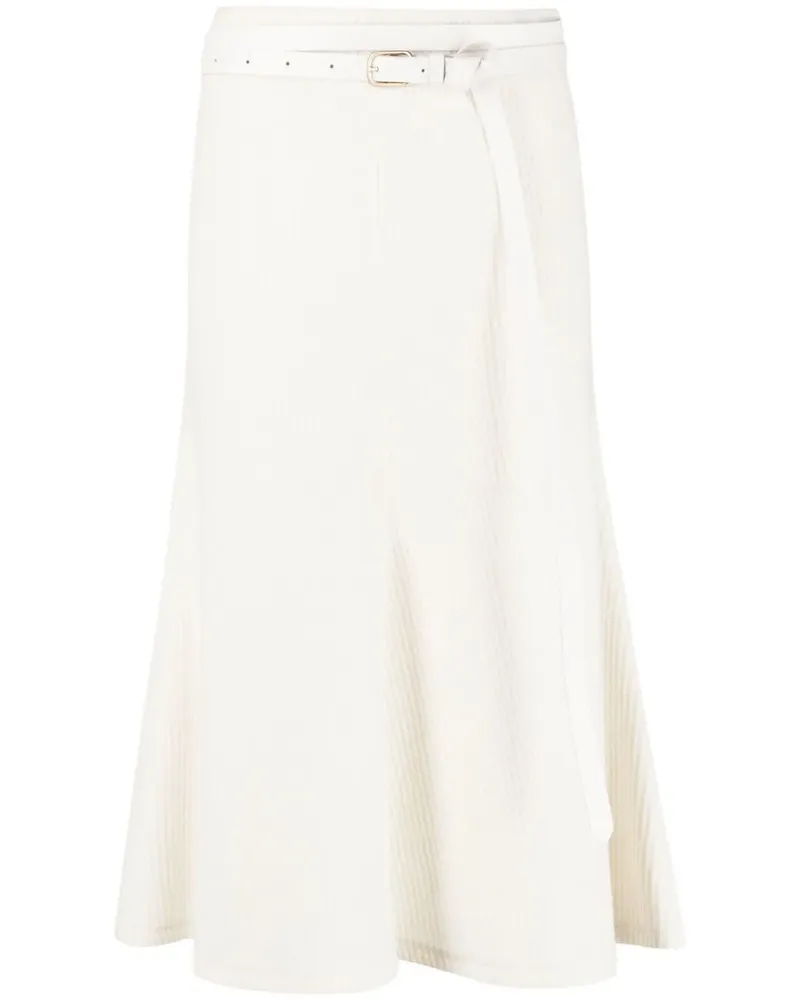 Chloé Gerüschtes Midikleid mit Gürtel - Nude Nude