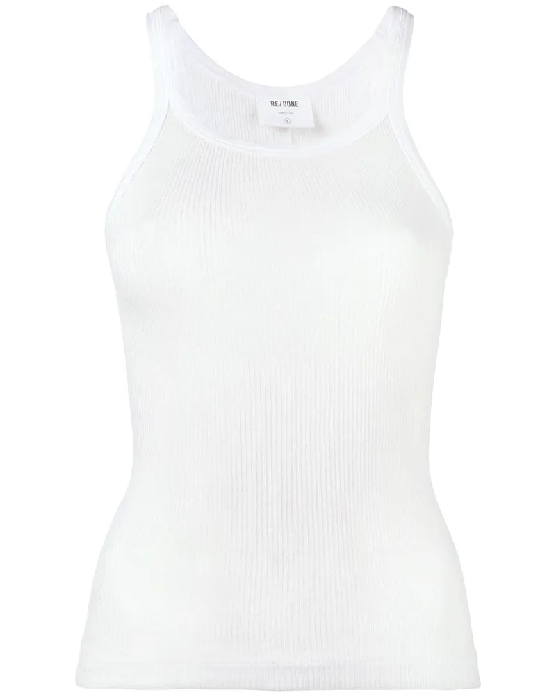 RE/DONE Geripptes Tanktop - Weiß Weiß