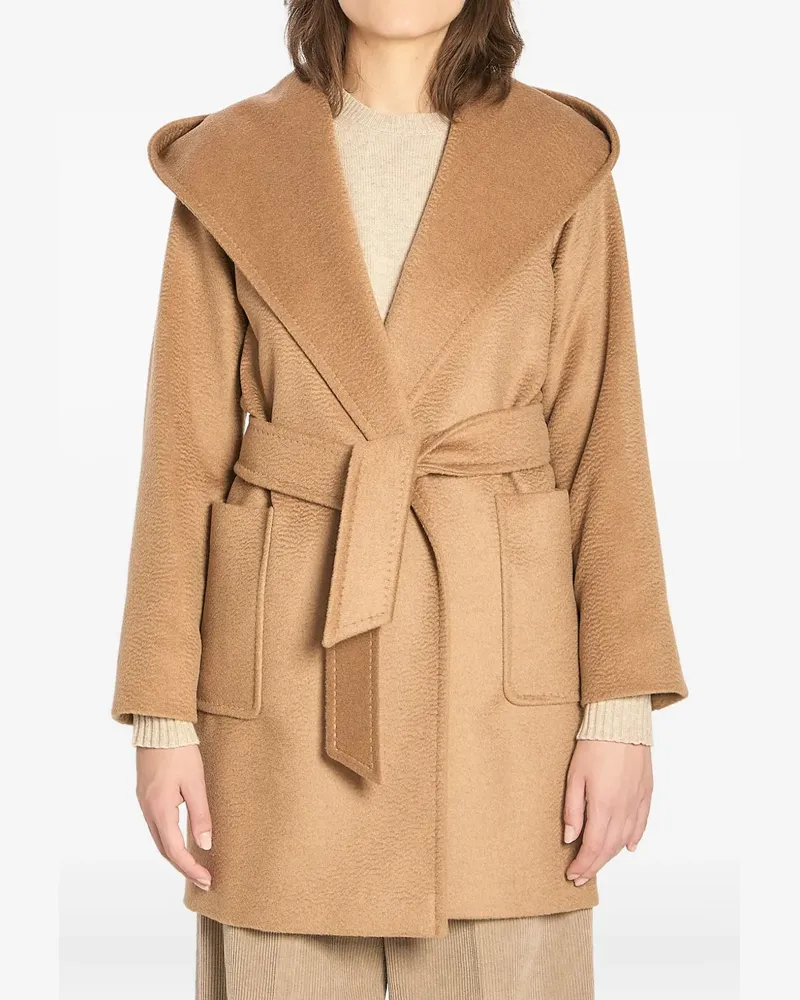 Max Mara Kapuzenmantel mit Gürtel - Braun Braun