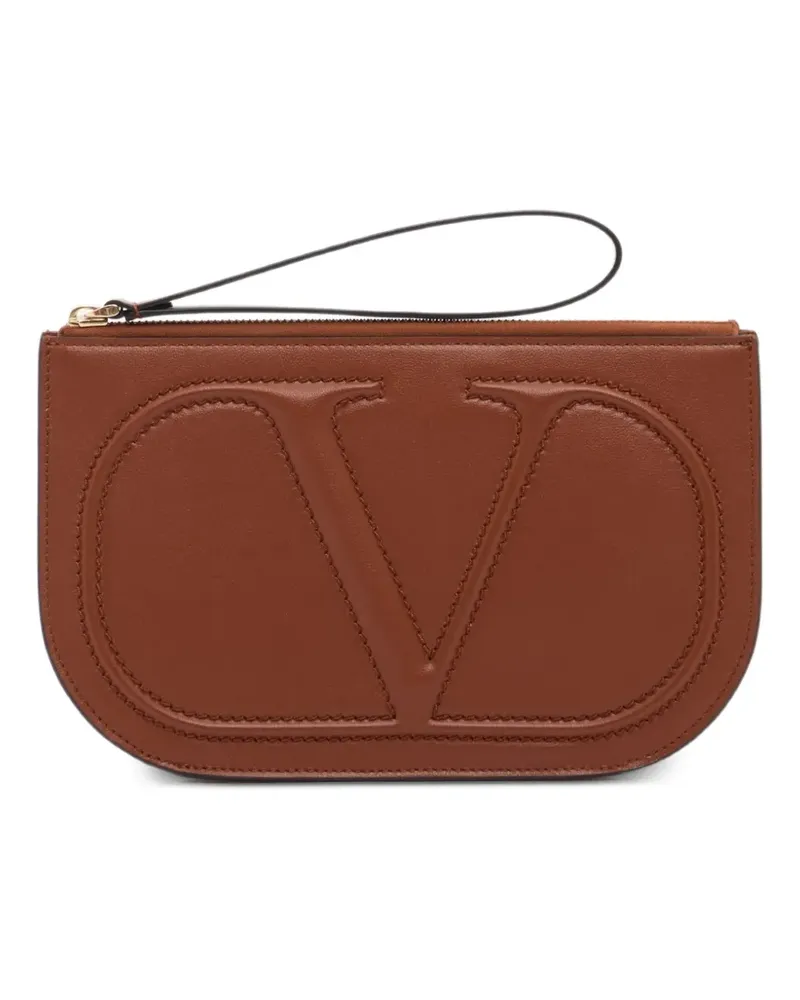 Valentino Garavani VLogo Walk Kalbsledertasche - Braun Braun