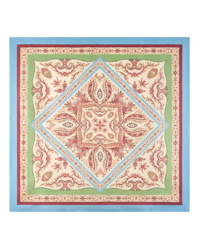 Etro Schal aus Seide mit Paisley-Print - Grün Grün