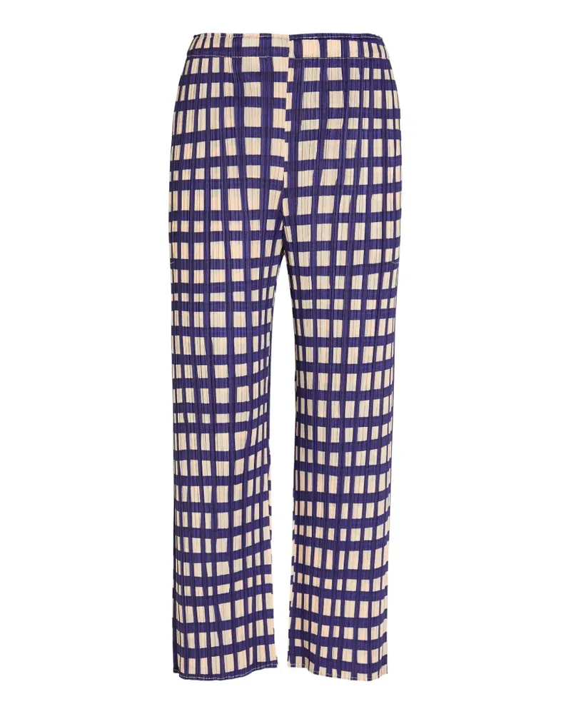Issey Miyake Karierte Basket Hose mit Plissee-Effekt - Blau Blau