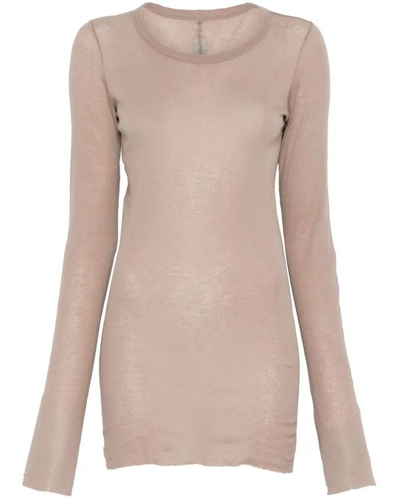 Rick Owens Geripptes T-Shirt - Nude Nude