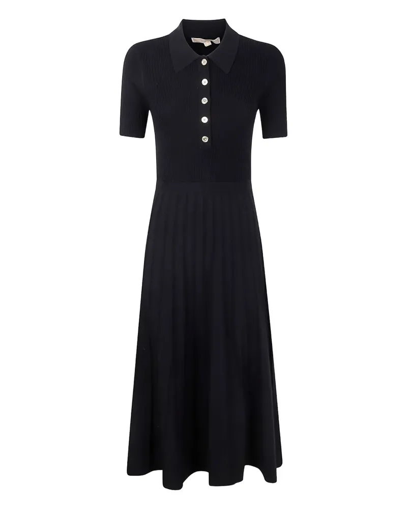 Michael Kors Geripptes Midikleid - Schwarz Schwarz