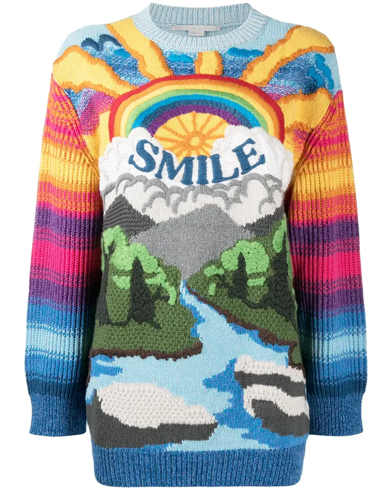 Stella McCartney Pullover mit Smile-Motiv - Blau Blau
