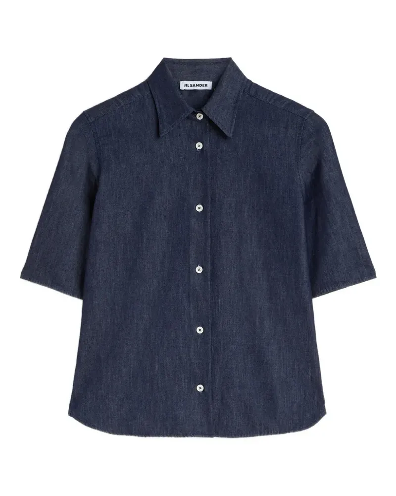 Jil Sander Kurzärmeliges Hemd aus Chambray - Blau Blau