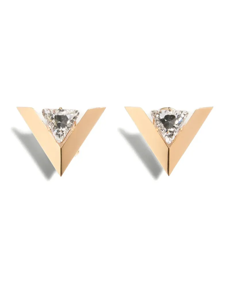 Valentino Garavani Je Les V-Metal and crystal earrings - Gold Gold