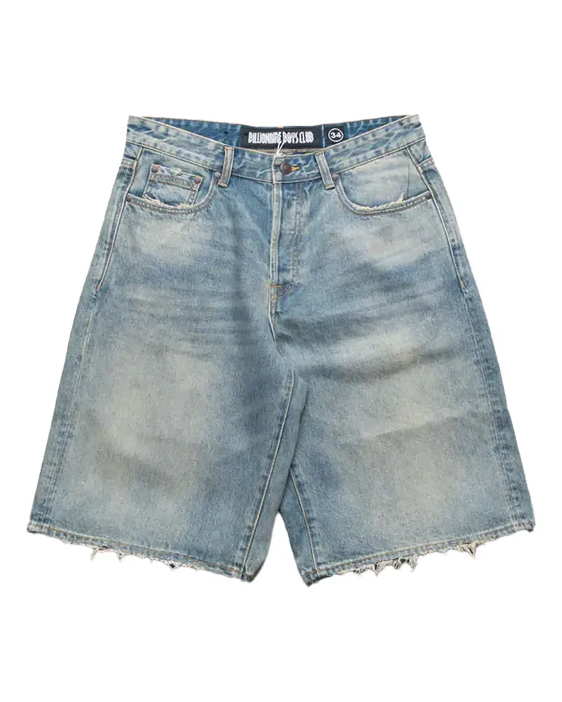 Billionaire Boys Club frayed-hem helmet-print denim shorts - Blau Blau