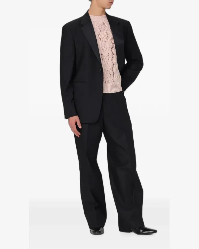 Our Legacy Shinjuku Tux Wollsakko mit steigendem Revers - Schwarz Schwarz
