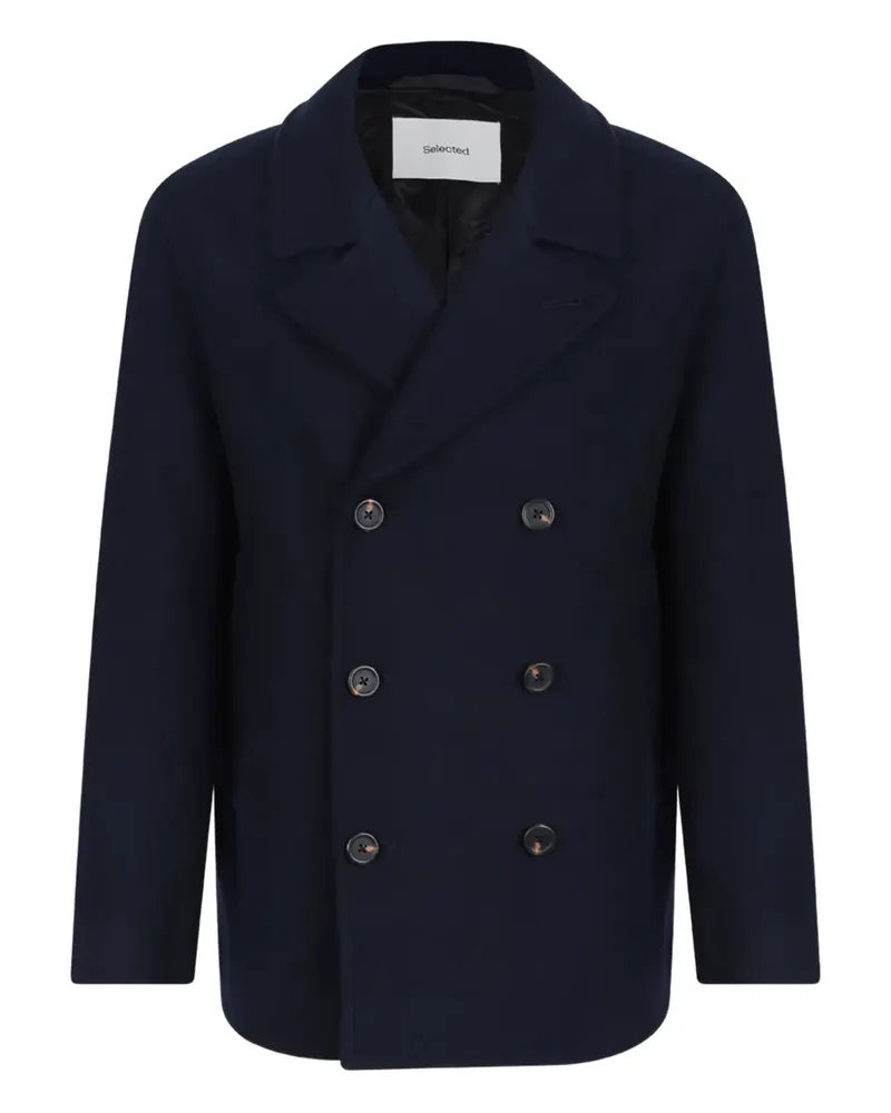 Selected double-breasted sky captain jacket - Blau Blau