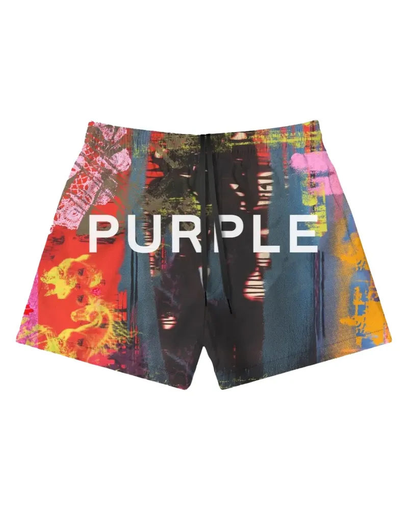 PURPLE BRAND abstract swim shorts - Blau Blau