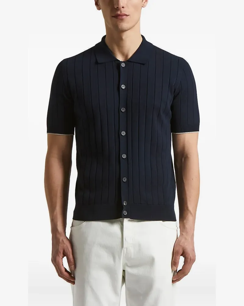 Peserico Poloshirt aus geripptem Strick - Blau Blau