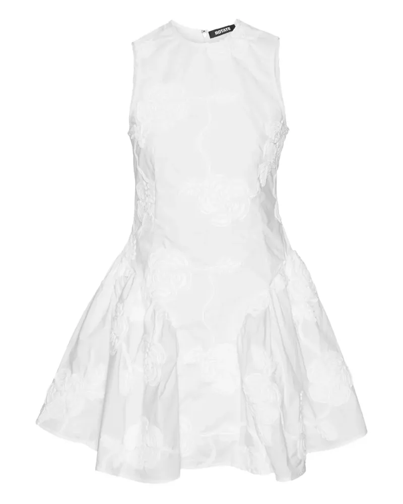 ROTATE Birger Christensen Minikleid mit Blumenverzierungen - Weiß Weiß