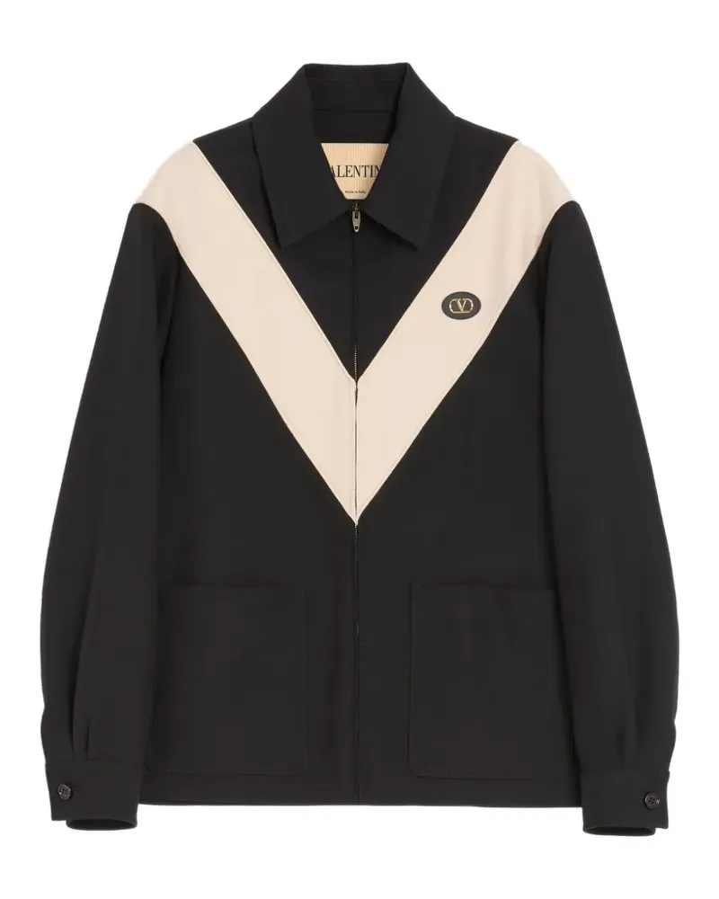 Valentino Garavani Hemdjacke mit Logo-Patch - Schwarz Schwarz